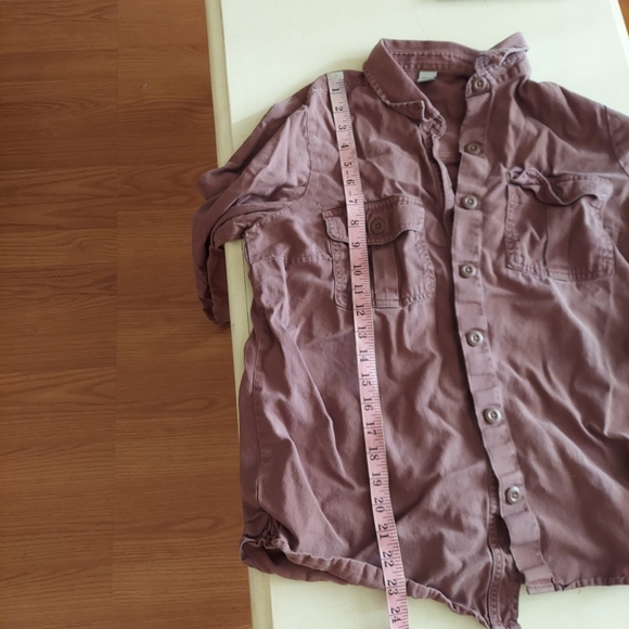Old Navy brown 100% cotton button front shirt long sleeve Sz medium - Picture 8 of 9
